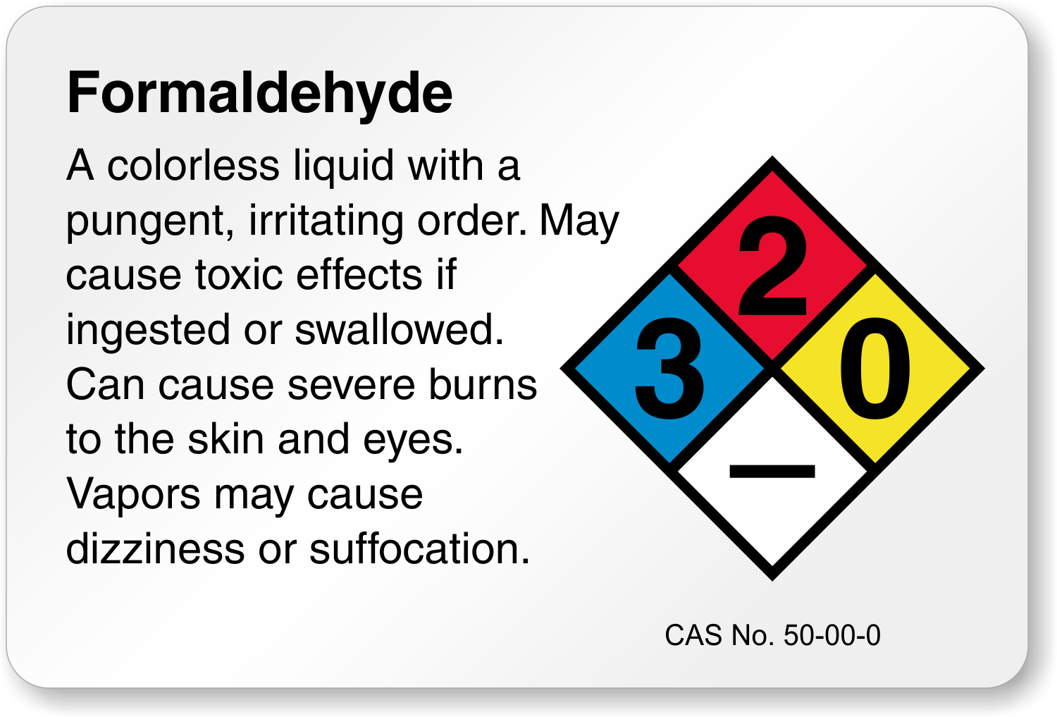 formaldehyde chemical poster